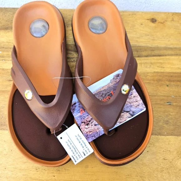 Hawaiian Jellys Ultra Comfort A'a Brown Lava Unisex  Men's 8 - Picture 6 of 16